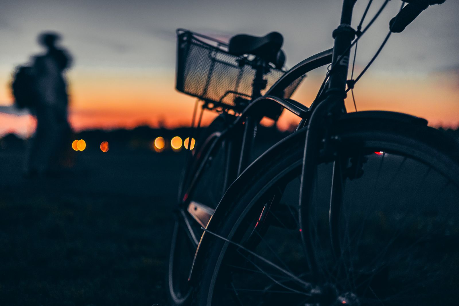 Scenic bicycle at sunset