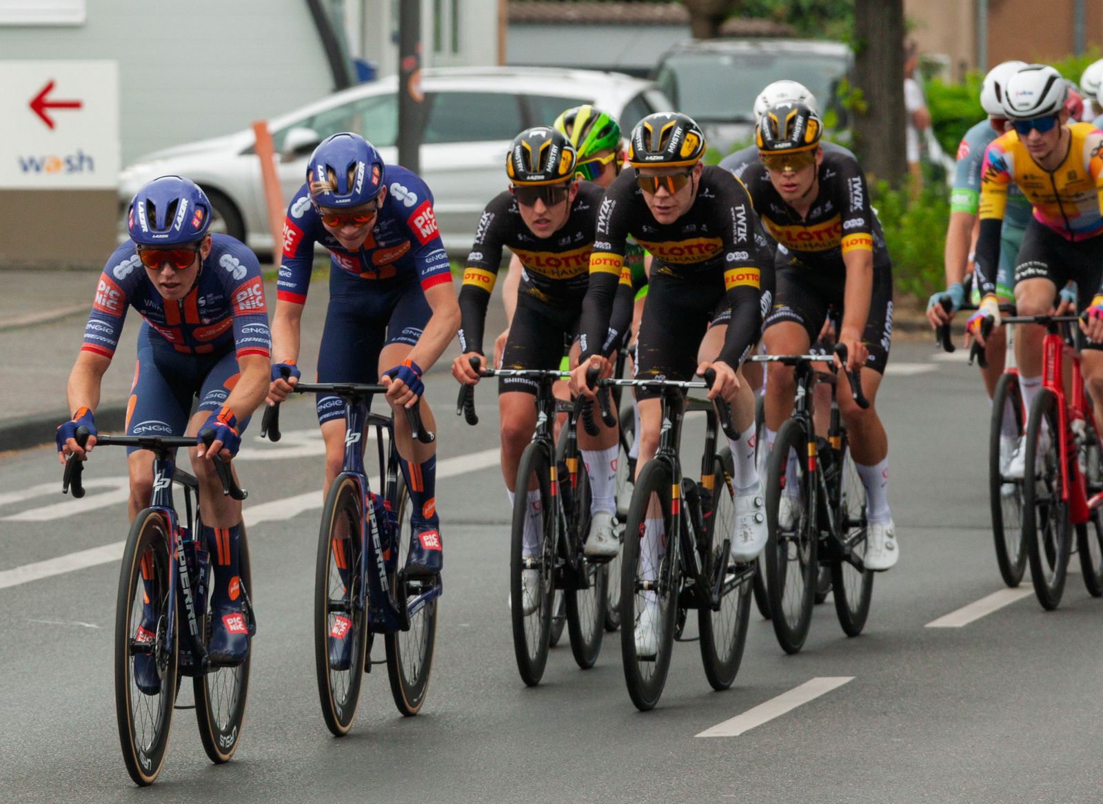 Cyclists on the road